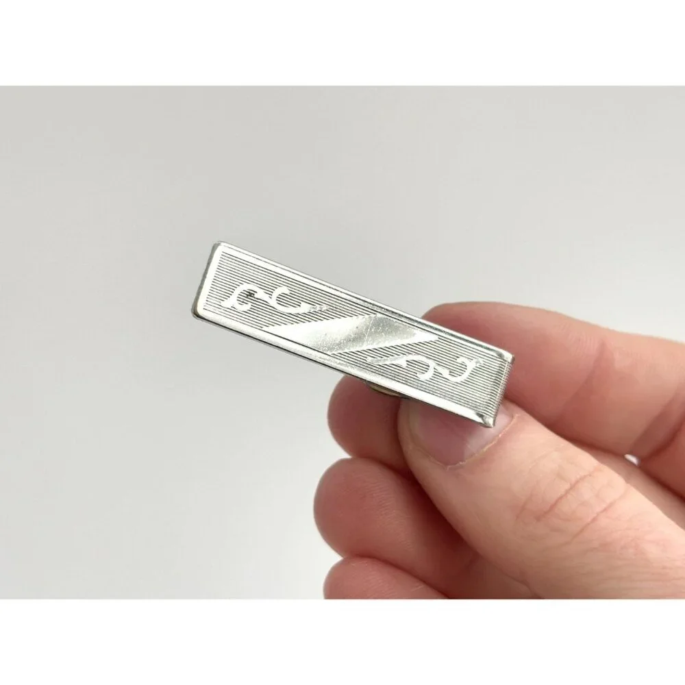 Southwest Style Textured Vine Silver Toned Vintage Men's Tie Bar | Tie Clip